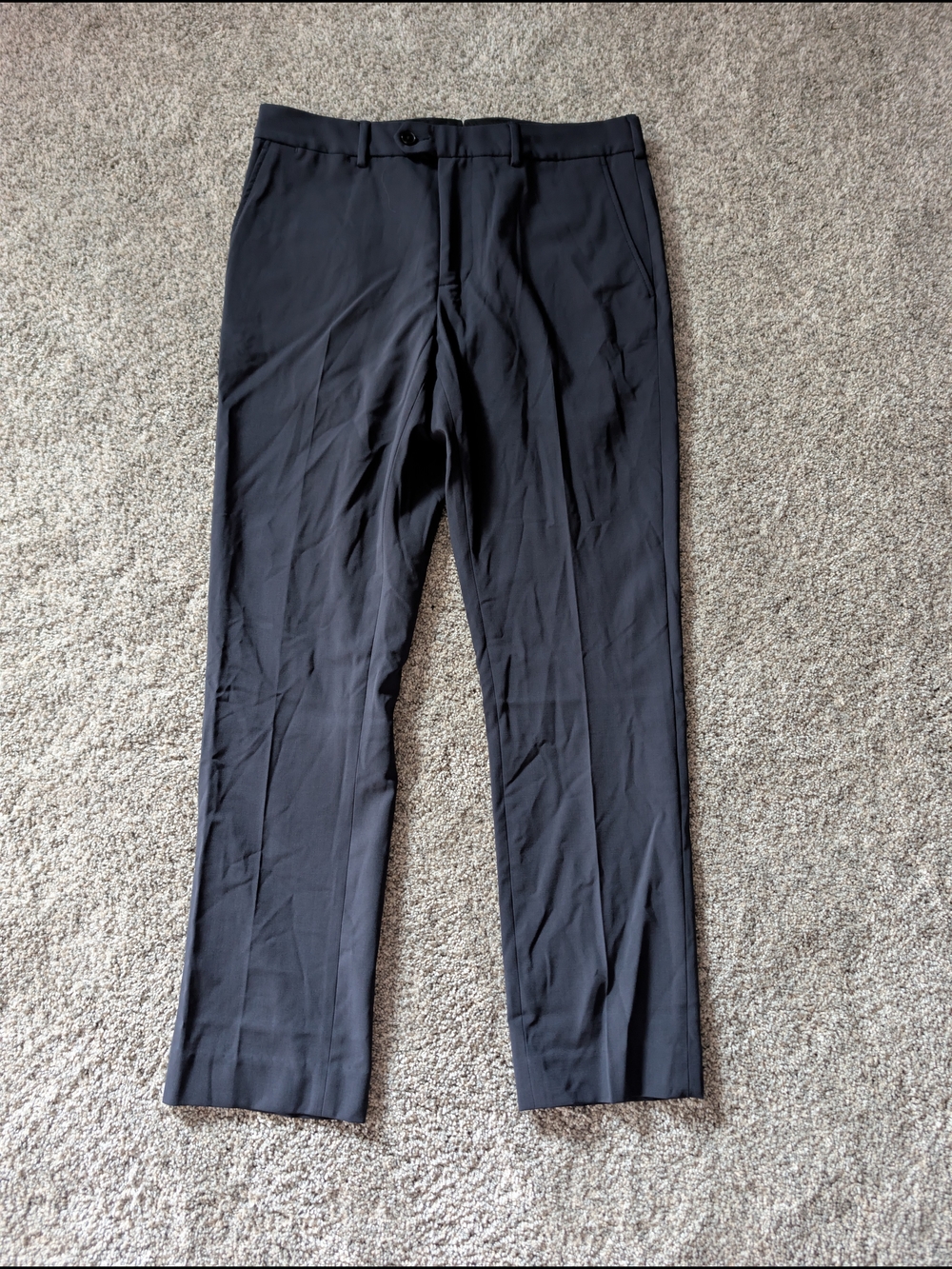 ​NWT Quince Mens Slim Stretch Virgin Wool Dress Pants Navy 32x30 Trousers